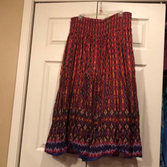 Cato Skirts Cato L Multi Color Lined Broom Stick Skirt 4 Waist Band